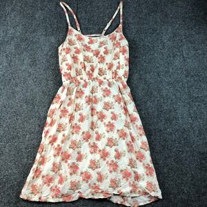 Floral Print Dress White Pink Sleeveless Casual Sundress Summer Cute